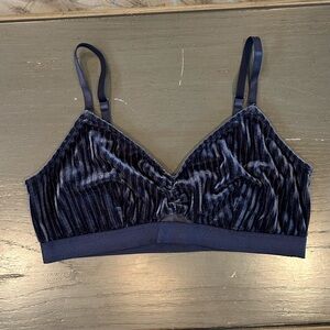 Free Press Velvet Bralette in Deep Blue